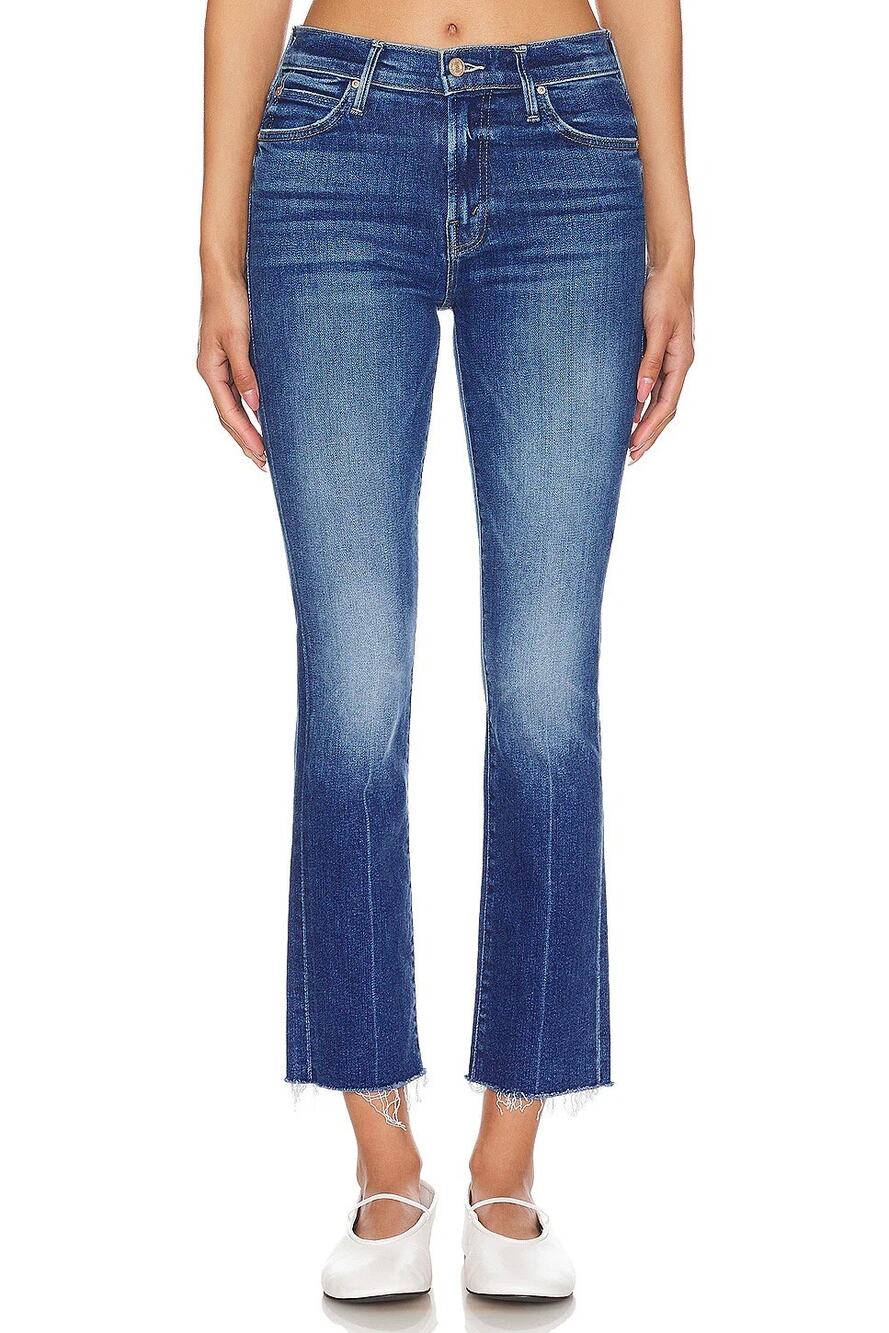 Mother The Rascal Ankle Fray Jeans Blue Opposites Attract Zip Fly Women's 27
